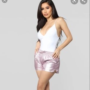 Sporty spice metallic dolphin shorts